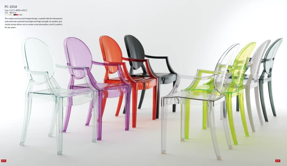 Polycarbonate Chair With Armrest Clear Louis Ghost Chair